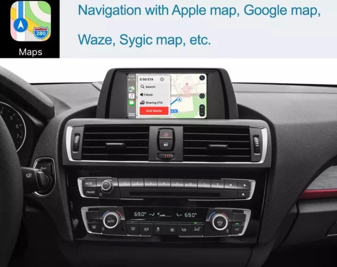 Écran de navigation BMW Série 1 sans fil Apple Carplay et écran de
