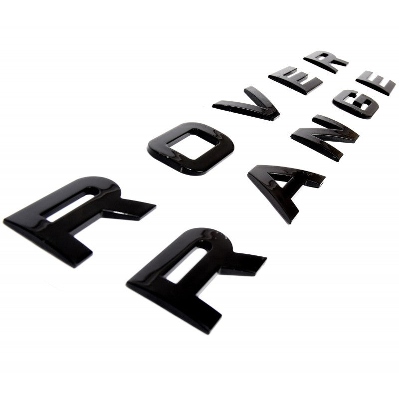 Jeu de lettrage 3D Range Rover capot et coffre noir brillant ou noir mat